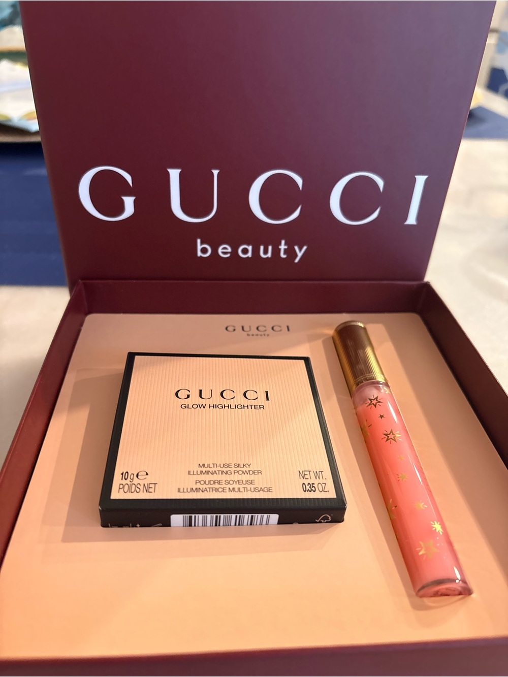 Gucci Beauty Glow Highlighter & Lip Gloss Set - Peach Pink
